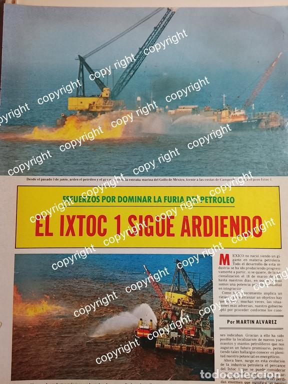 Poster collecting: AFICHE RETRO. INCENDIO EN LA PLATAFORMA PETROLERA IXTOC. TABASCO 1979