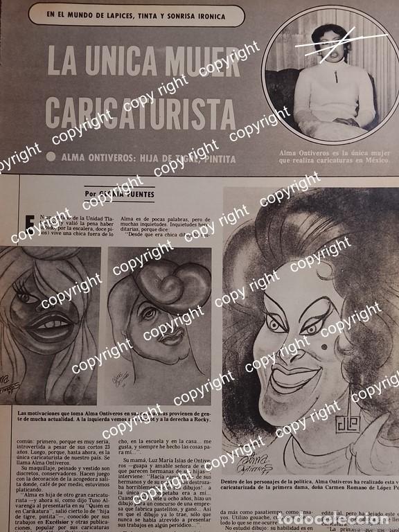 Poster collecting: HOJA DE PRENSA RETRO. LA CARICATURISTA ALMA ONTIVEROS 1979