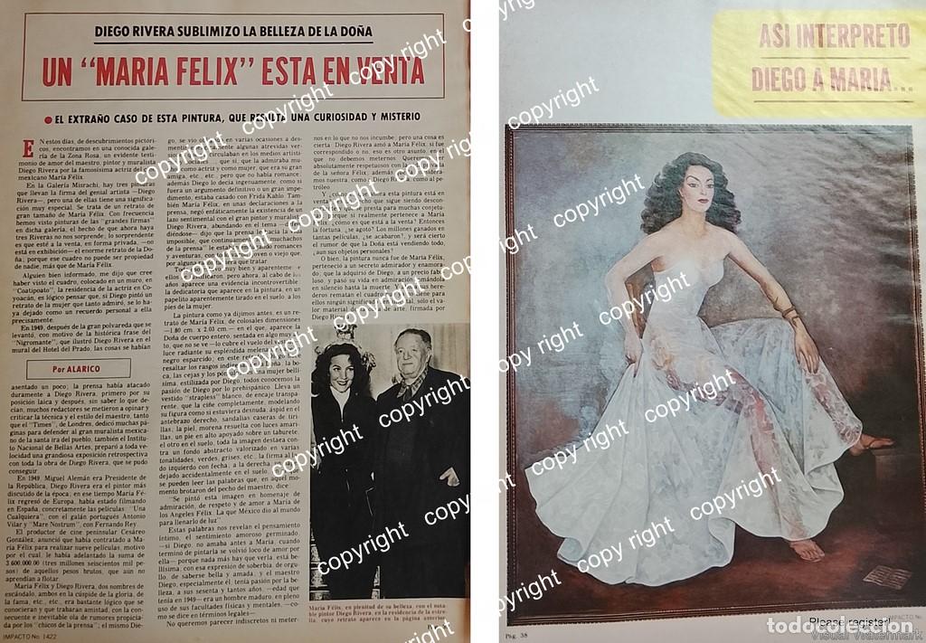 Poster collecting: AFICHE VINTAGE. FAMOSO CUADRO DE MARIA FELIX A LA VENTA /DIEGO RIVERA 1978 /ARTISTAS