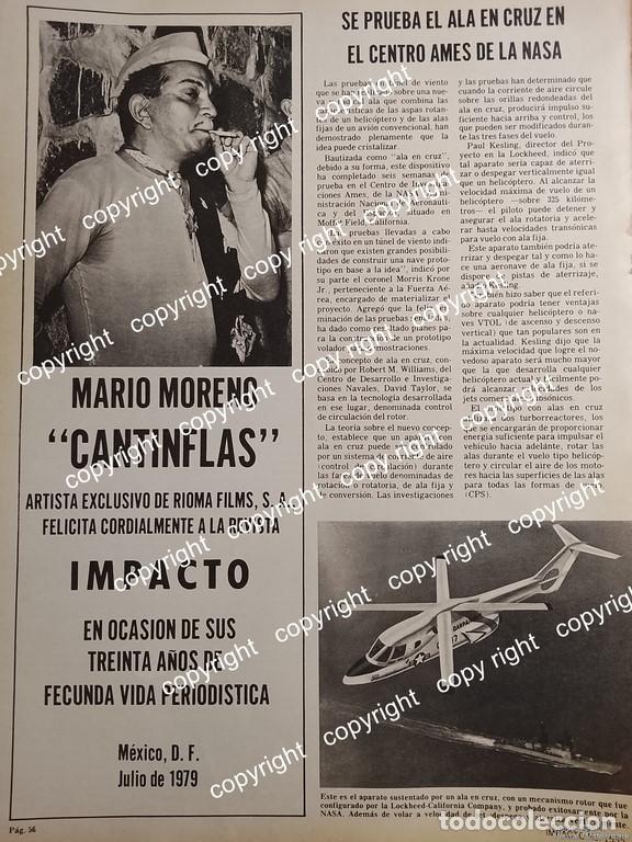 Poster collecting: AFICHE VINTAGE. CANTINFLAS FELICITA A LA REVISTA IMPACTO 1979
