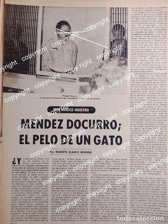 Poster collecting: NOTA DE PRENSA RETRO. MENDES DOCURRO EN LA CARCEL 1978 /POLITICOS