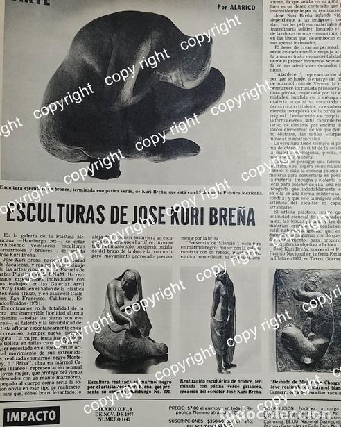 Poster collecting: AFICHE VINTAGE. EXPOSICION DEL ESCULTOR JOSE KURI BRE&Ntilde;A 1977 /ESCULTORES