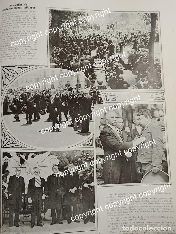 Poster collecting: HOJA PRENSA ANTIGUA 1911 LEON DE LA BARRA CONDECORA MILITARES EN LA ALAMEDA /MILITARES