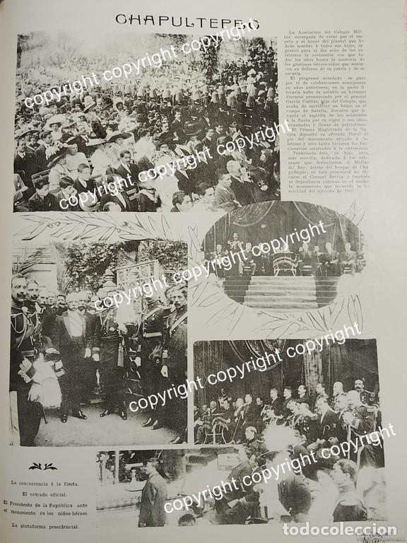 Poster collecting: HOJA DE PRENSA ANTIGUA 1911 HOMENAJE EN CHAPULTEPEC / LDM NI&Ntilde;OS HEROES LDM