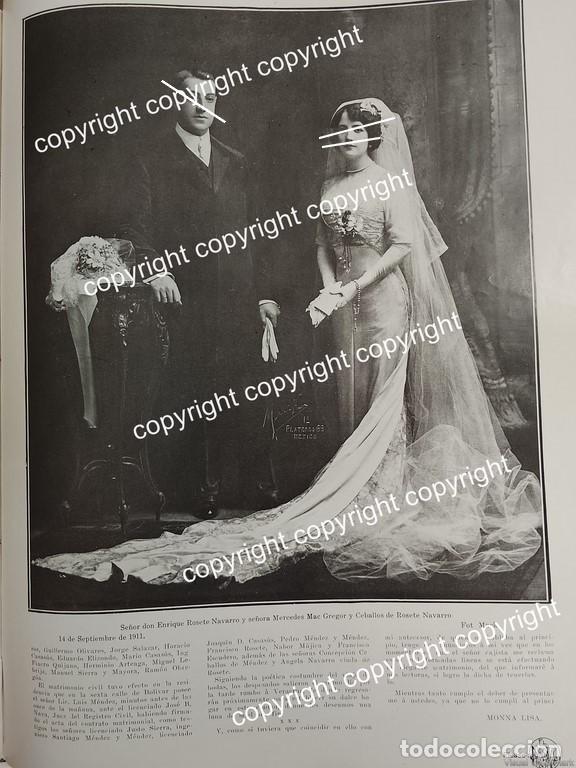 Poster collecting: HOJA PRENSA ANTIGUA 1911 BODA. ROSETE MAC GREGOR ( ENRIQUE ROSETE) ASM