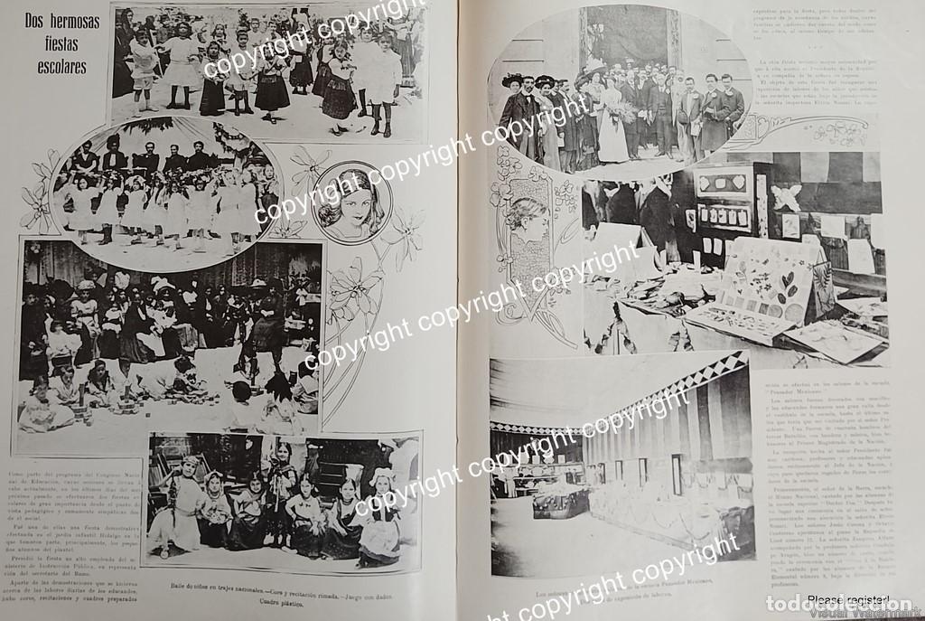 Poster collecting: HOJA PRENSA ANTIGUA 1911 ESCUELA PRIMARIA PENSADOR MEXICANO D.F /ESCUELAS
