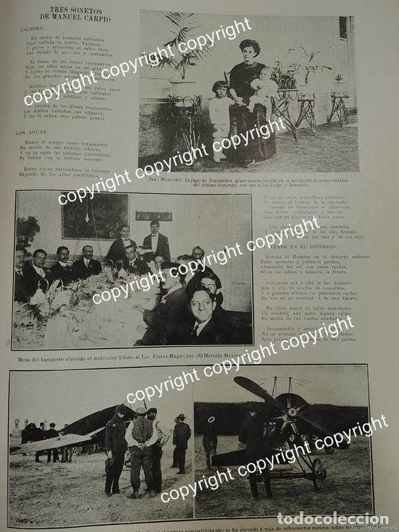 Collectionnisme d'affiches: AFICHE ANTIGUO 1911 EL PILOTO MARTIN MEDIA /FLORES MAGON Y MAS / AVIACION