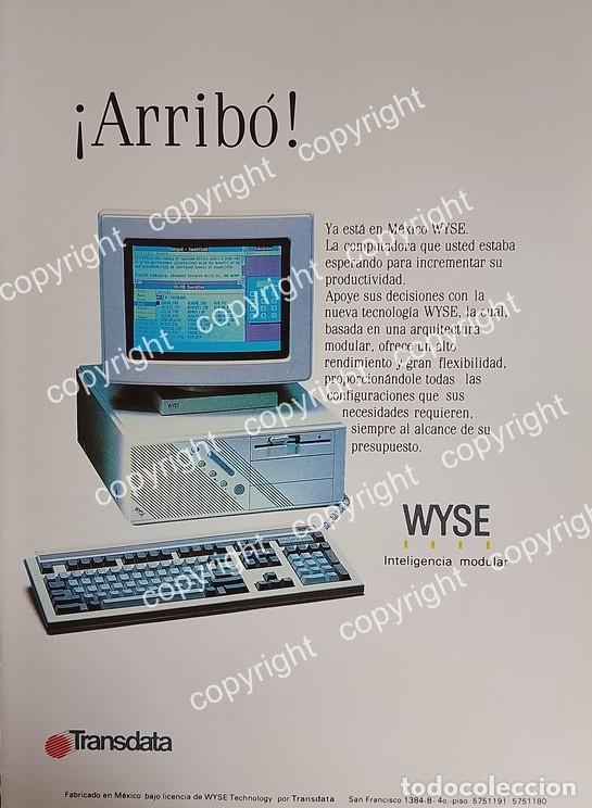 Collectionnisme d'affiches: AFICHE PUBLICITARIO RETRO. COMPUTADORAS WYSE LLEGA A MEXICO 1988 /OLDWARE
