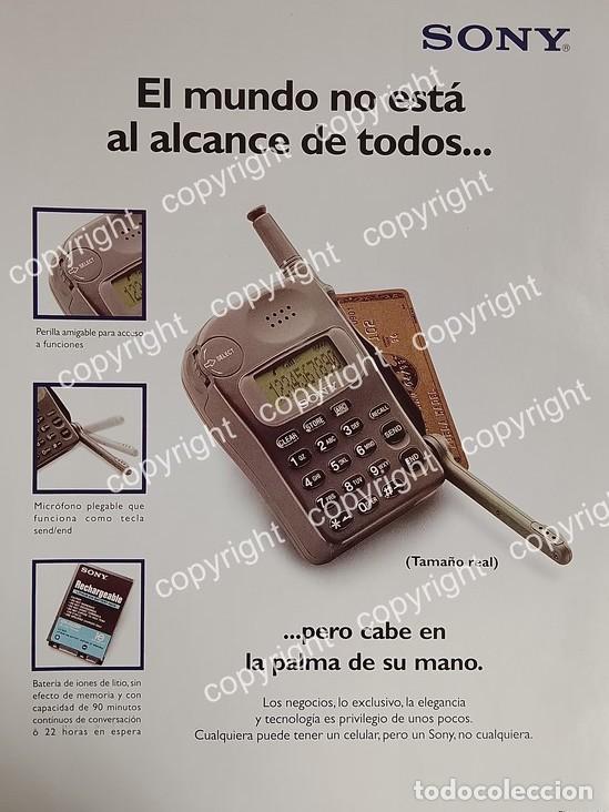 Collectionnisme d'affiches: AFICHE DE PUBLICIDAD RETRO. TELEFONO CELULAR SONY Z1. 1996 1RA EDICION / RARO