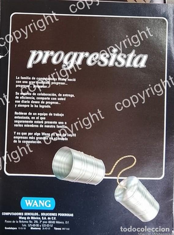 Collectionnisme d'affiches: AFICHE PUBLICITARIO RETRO. COMPUTADORAS WANG MEXICO 1991 / MUY RARO /2