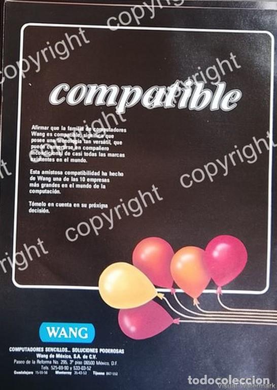 Collectionnisme d'affiches: AFICHE PUBLICITARIO RETRO. COMPUTADORAS WANG MEXICO 1991 / MUY RARO /3