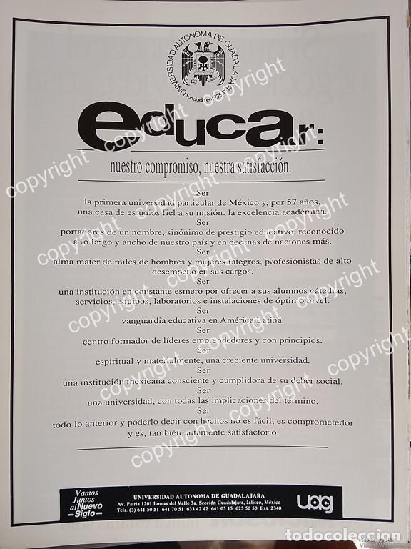 Collectionnisme d'affiches: AFICHE PUBLICITARIO RETRO. UNIVERSIDAD ATUONOMA DE GUADALAJARA 1999 /ESCUELAS