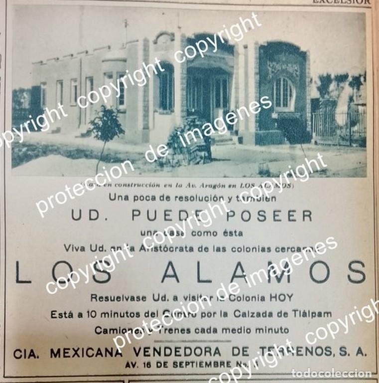Collectionnisme d'affiches: CARTEL ANTIGUO. CONSTRUYEN COLONIA LOS ALAMOS D.F 1930 /BIENES RAICES /13