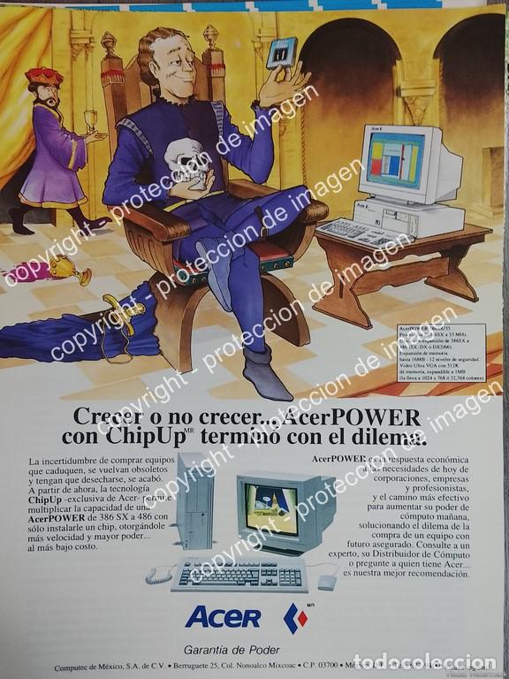 Collectionnisme d'affiches: AFICHE DE PUBLICIDAD RETRO. LANZAN LA COMPUTADORA ACER POWER 386X 1989 /OLDWARE