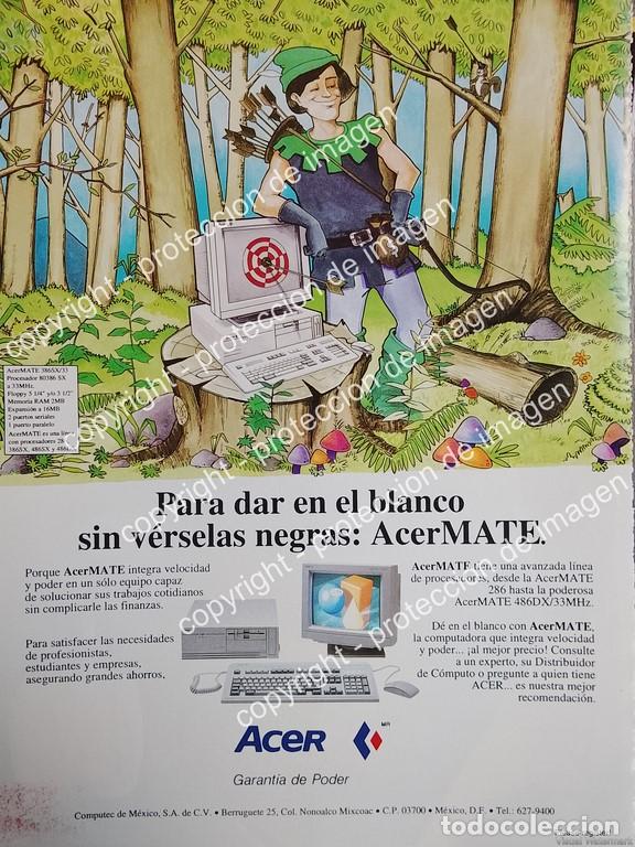 Collectionnisme d'affiches: AFICHE DE PUBLICIDAD RETRO. LANZAN LA COMPUTADORA ACER MATE 386X/33 1989 /OLDWARE