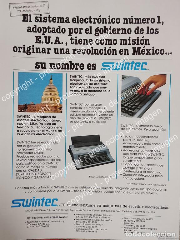 Sammeln von Plakaten: AFICHE PUBLICITARIO RETRO. MAQUINAS DE ESCRIBIR SWINTEC 8016 /1991 /OLDWARE