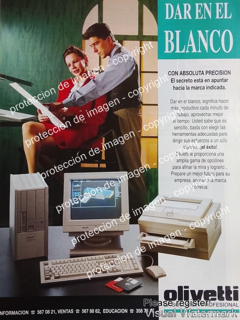 Sammeln von Plakaten: AFICHE PUBLICITARIO RETRO. COMPUTADORAS OLIVETTI M480 1991 /OLDWARE