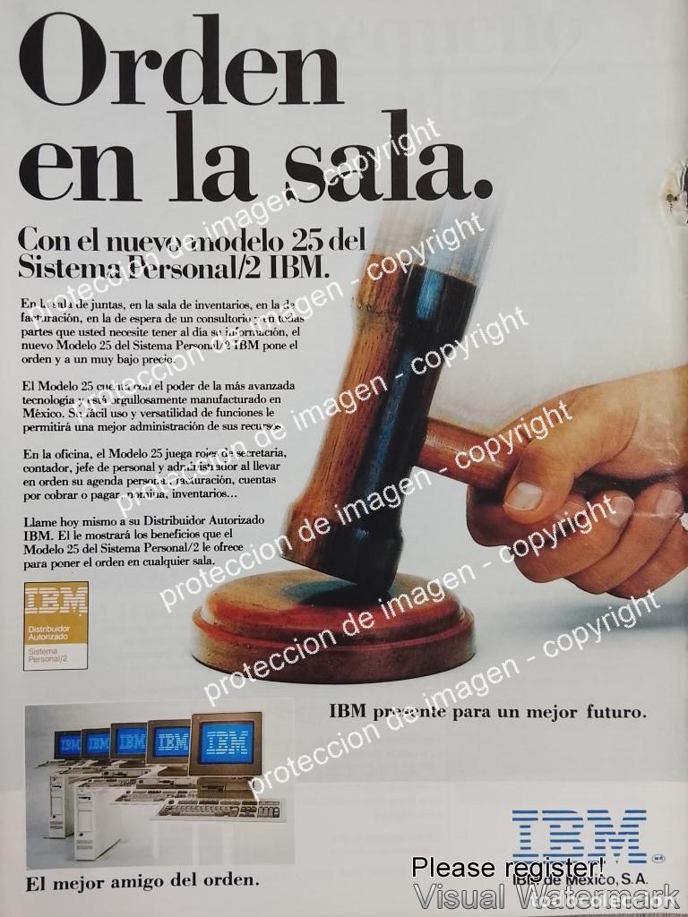 Sammeln von Plakaten: CARTEL PUBLICIDAD RETRO. COMPUTADORAS IBM PS/2 1988 / OLDWARE N2