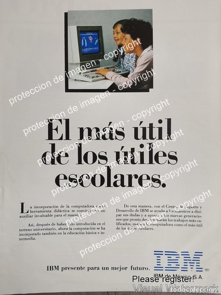 Sammeln von Plakaten: CARTEL PUBLICIDAD RETRO. COMPUTADORAS IBM PS/2 1988 / OLDWARE N3