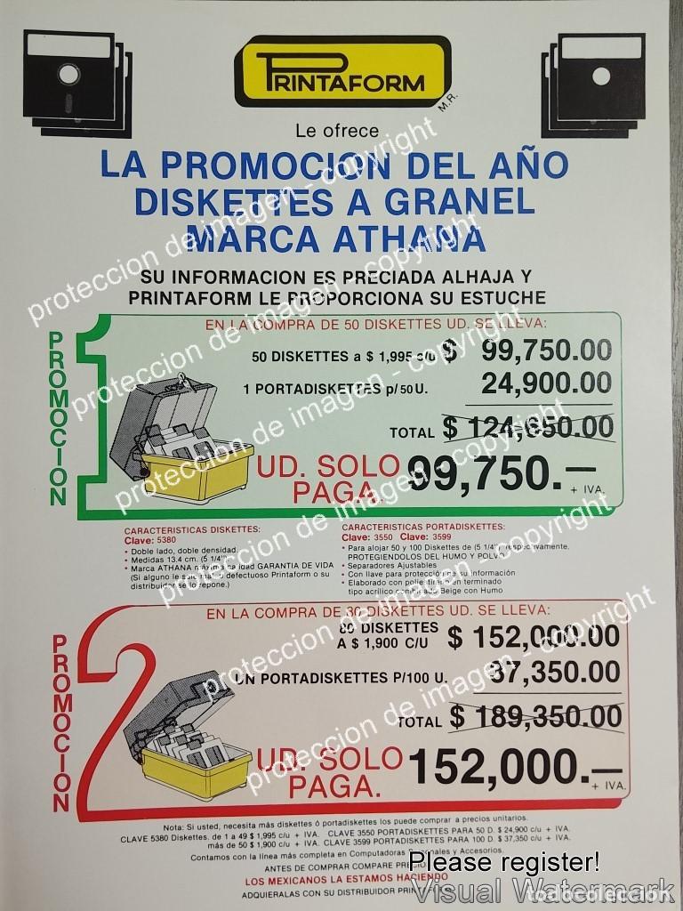 Sammeln von Plakaten: CARTEL PUBLICIDAD RETRO. DISKETTES PRINTAFORM 1989
