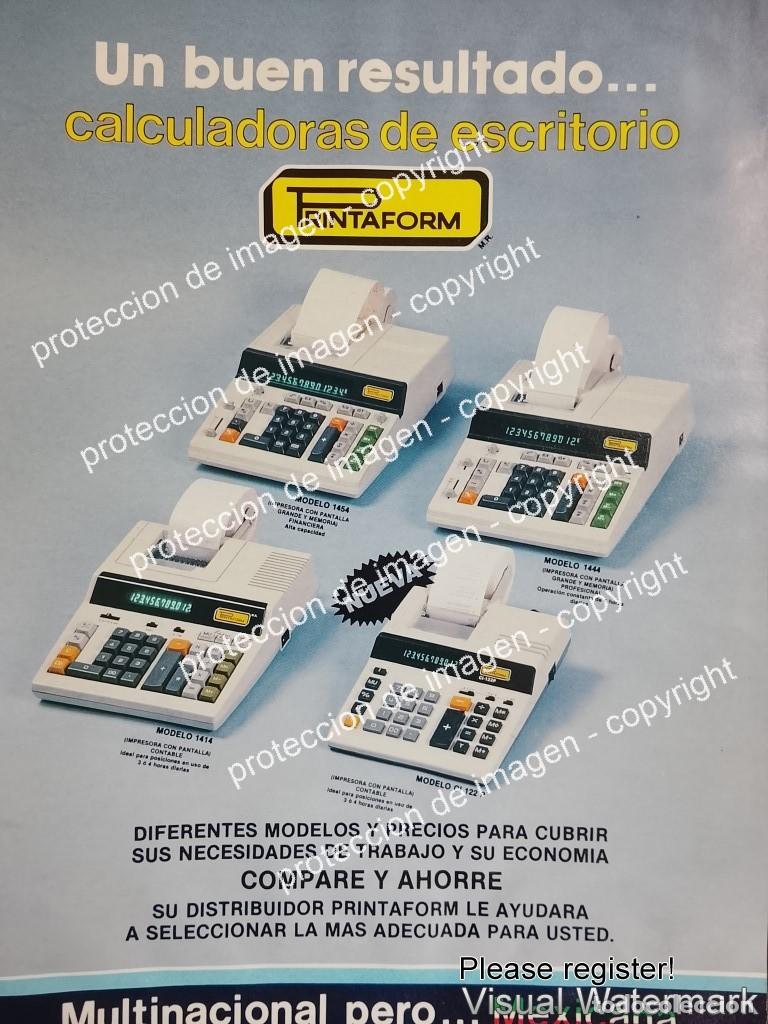 Sammeln von Plakaten: CARTEL PUBLICIDAD RETRO. CALCULADORAS PRINTAFORM 1989 VC2