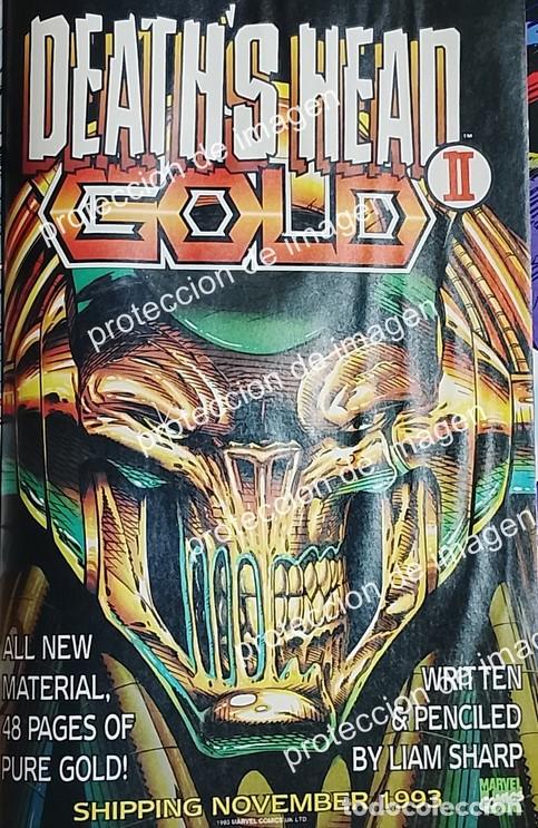 Collectionnisme d'affiches: CARTEL PUBLICITARIO RETRO. MARVEL COMICS. DEATH&acute;S HEAD GOLD II, 1993