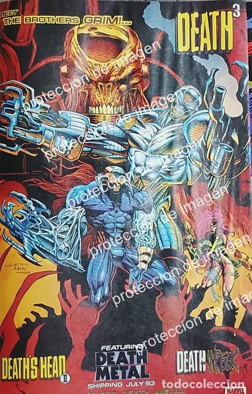 Collectionnisme d'affiches: CARTEL PUBLICITARIO RETRO. DE MARVEL COMICS. PRESENTA AL PERSONAJE DEATH METAL, 1993