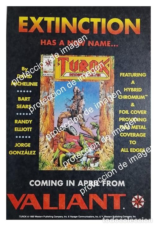 Collectionnisme d'affiches: PUBLICIDAD RETRO ORIGINAL. VALIANT COMICS LANZA TUROK DINOSAUR HUNTER 1993