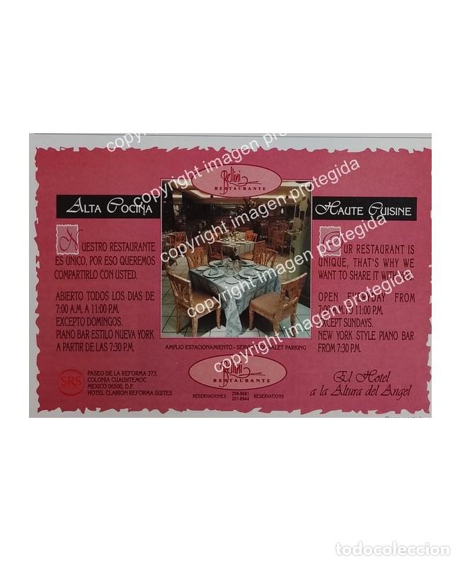Collectionnisme d'affiches: PUBLICIDAD RETRO. RESTAURANTE BELINI 1993 D.F