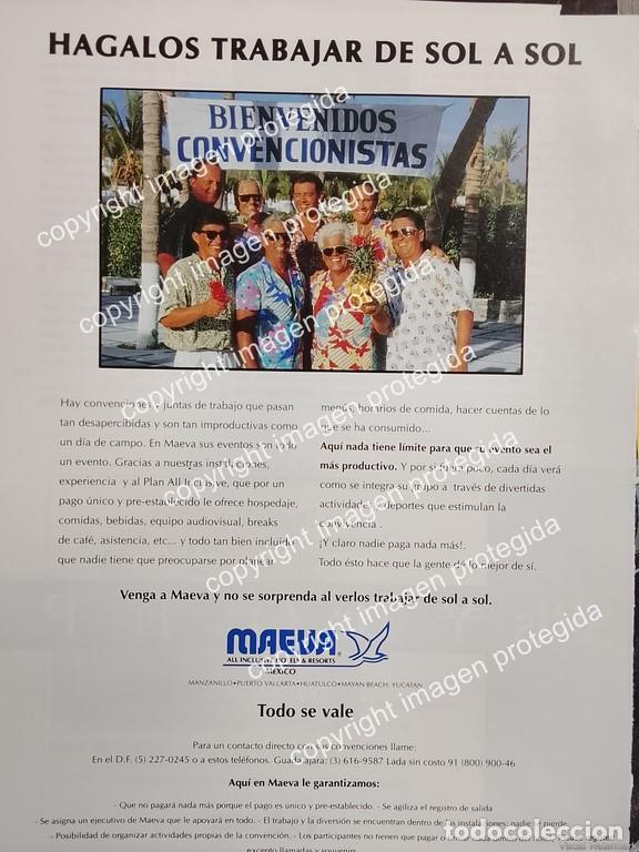 Collectionnisme d'affiches: PUBLICIDAD RETRO. HOTELES MAEVA MEXICO 1993