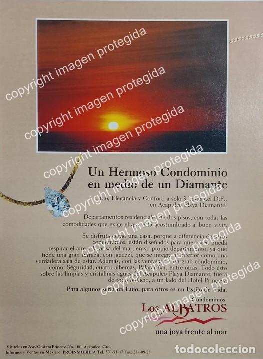 Collectionnisme d'affiches: PUBLICIDAD RETRO. CONDOMINIOS LOS ALBATROS, ACAPULCO 1990s /BIENES RAICES / RARO