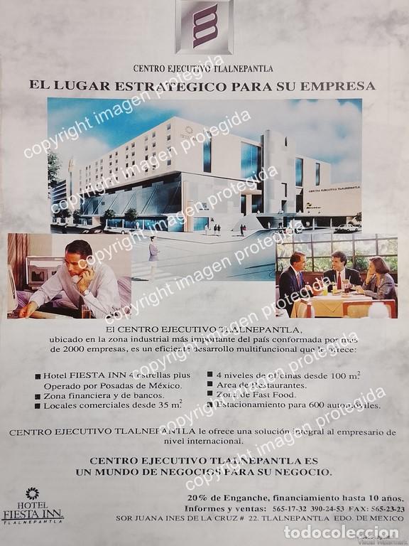 Sammeln von Plakaten: AFICHE PUBLICITARIO RETRO. HOTEL FIESTA INN, CENTRO EJECUTIVO TLALNEPANTLA 1993