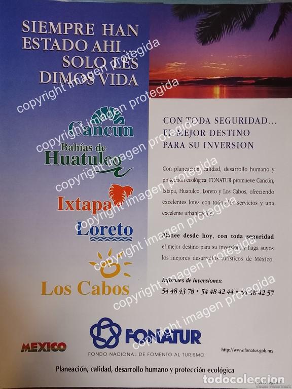 Coleccionismo de carteles: AFICHE PUBLICITARIO RETRO. TURISMO FONATUR. DESTINOS TURISTICOS 1990s
