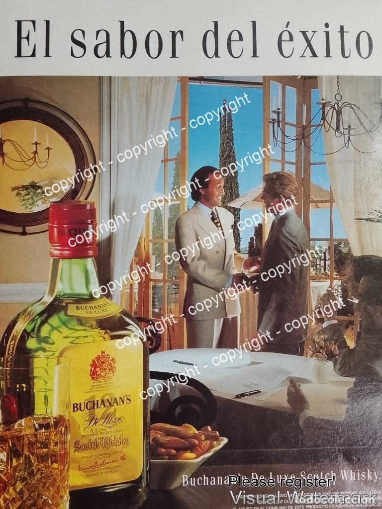 Coleccionismo de carteles: Cartel publicitario original. Whisky BUCHANAS 1992