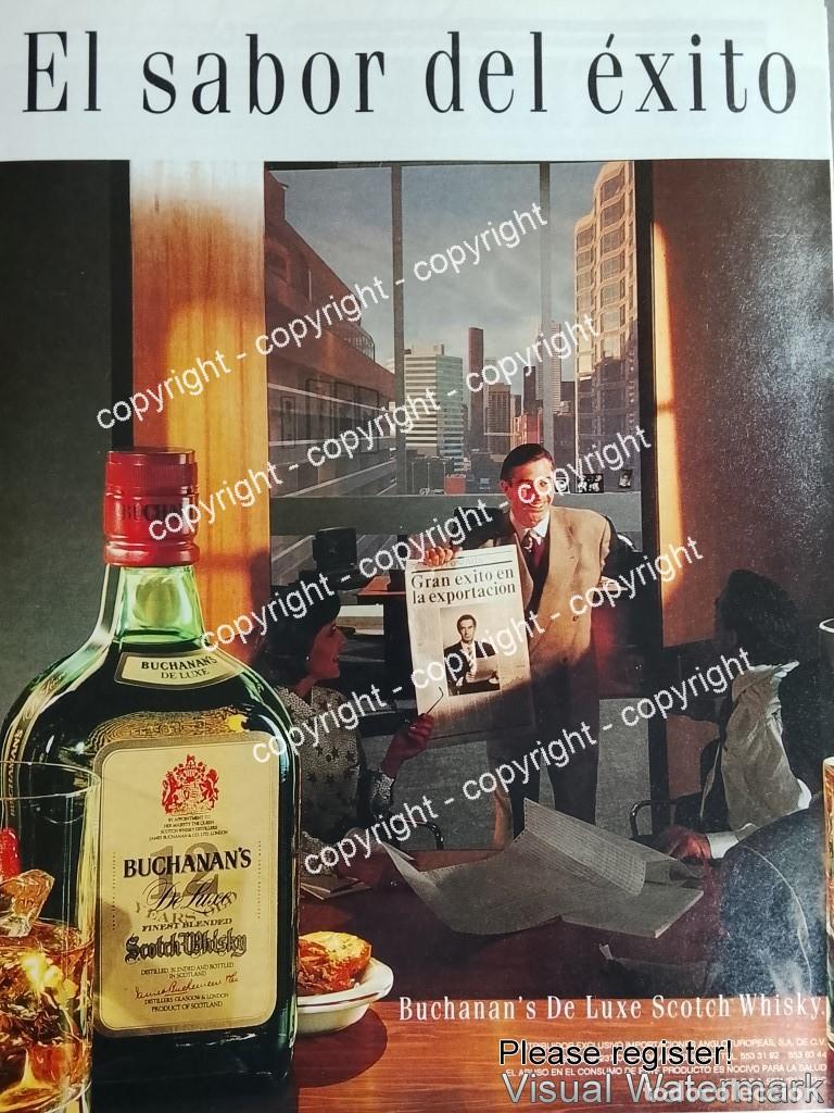 Coleccionismo de carteles: Cartel publicitario original. Whisky BUCHANAS 1992 /2