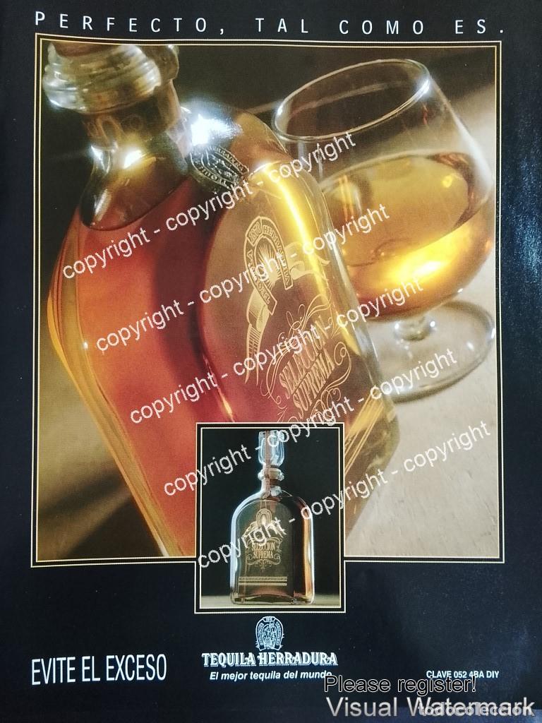 Coleccionismo de carteles: Cartel publicitario retro genuino TEQUILA HERRADURA 1988