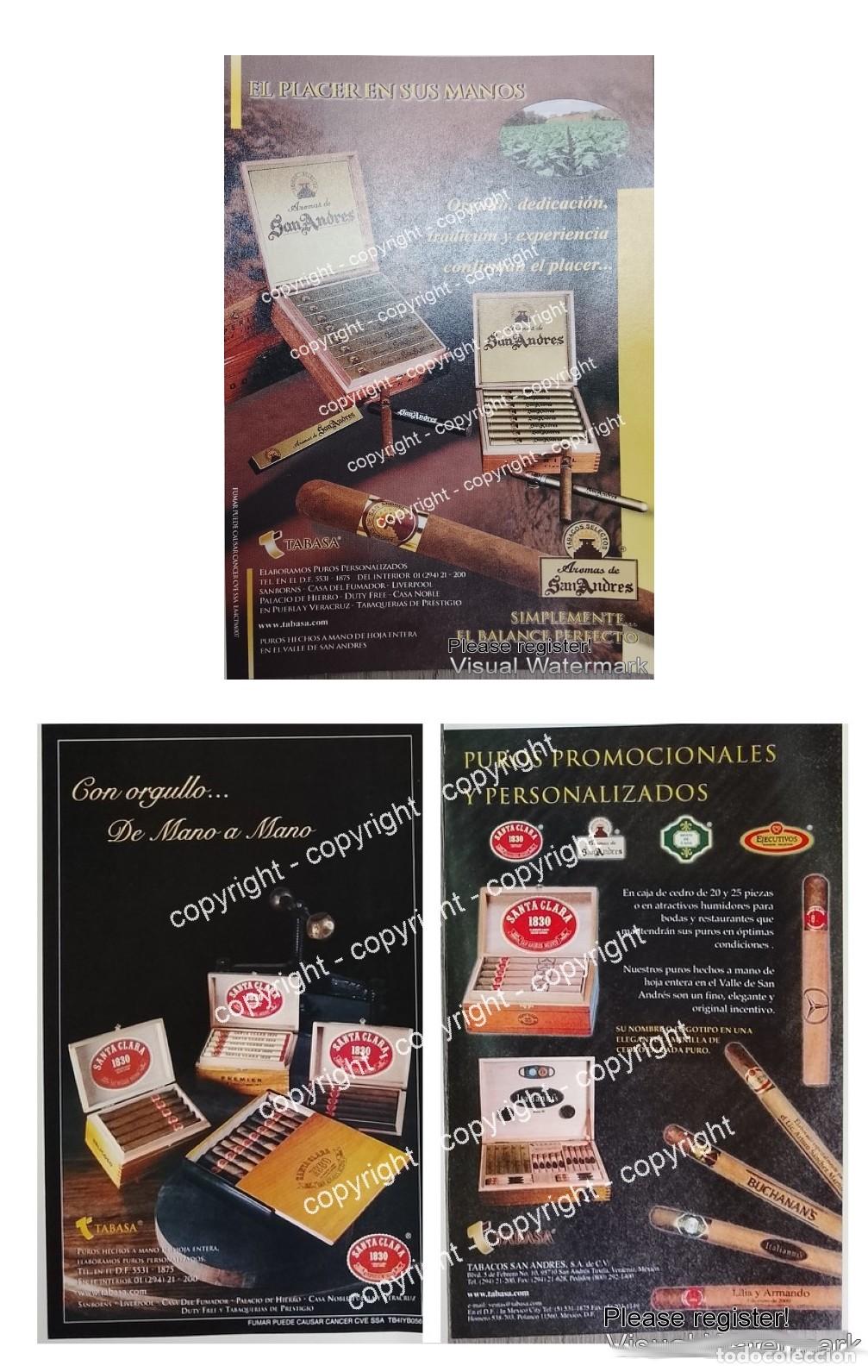 Coleccionismo de carteles: 3 Carteles publicidad retro PUROS, HABANOS SANTA CLARA