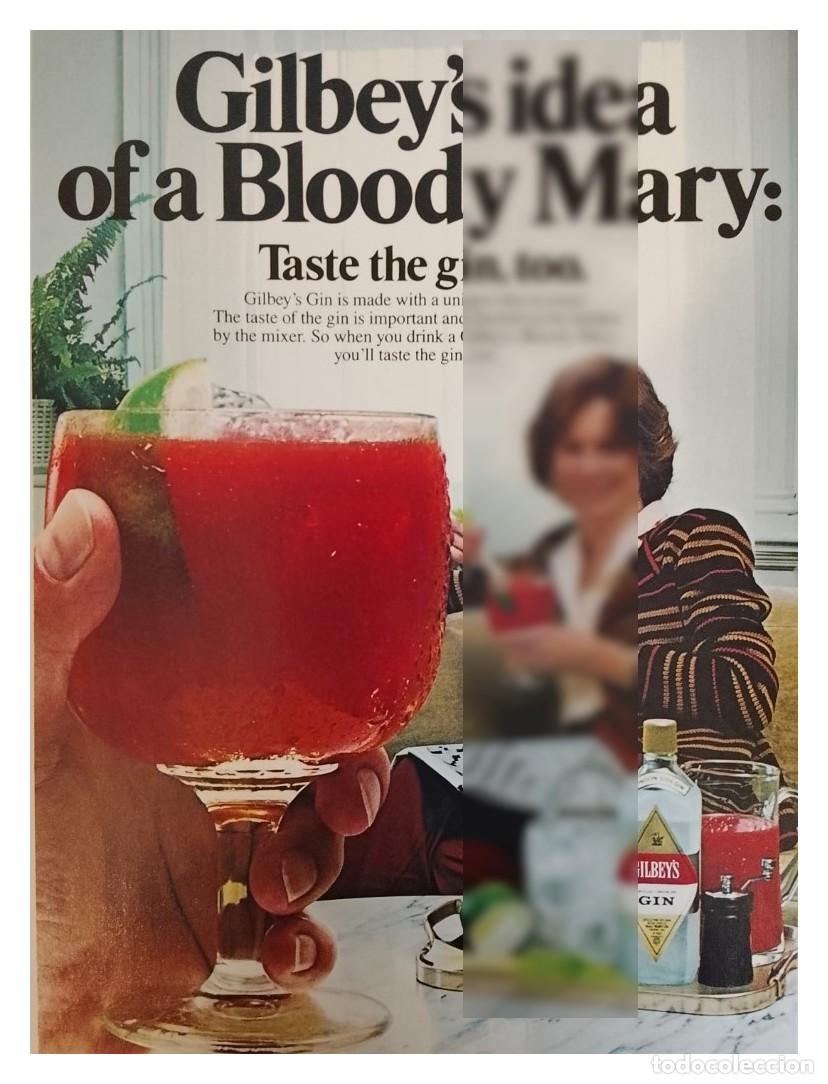 Coleccionismo de carteles: Cartel de publicidad retro GINEBRA GILBEYS 1980