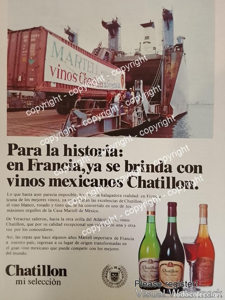 Coleccionismo de carteles: Cartel de publicidad retro VINOS CHATILLON 1979