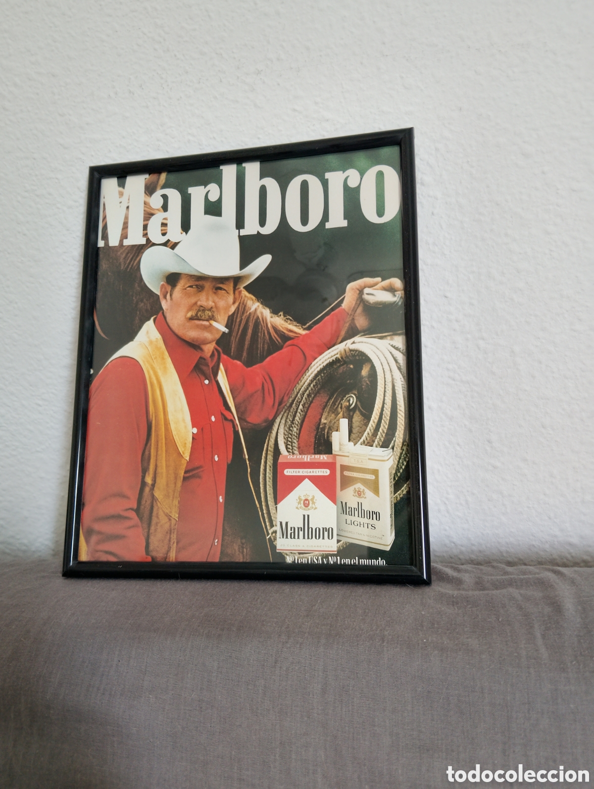 Coleccionismo de carteles: Marlboro tabaco cuadro publicidad vintage a&ntilde;os 80