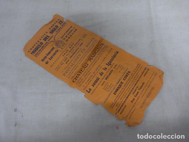 Coleccionismo de carteles: Antiguo cartel del festival de Zarzuela de Cooperativa obrera Modelo del s.XX, Sants, Barcelona.