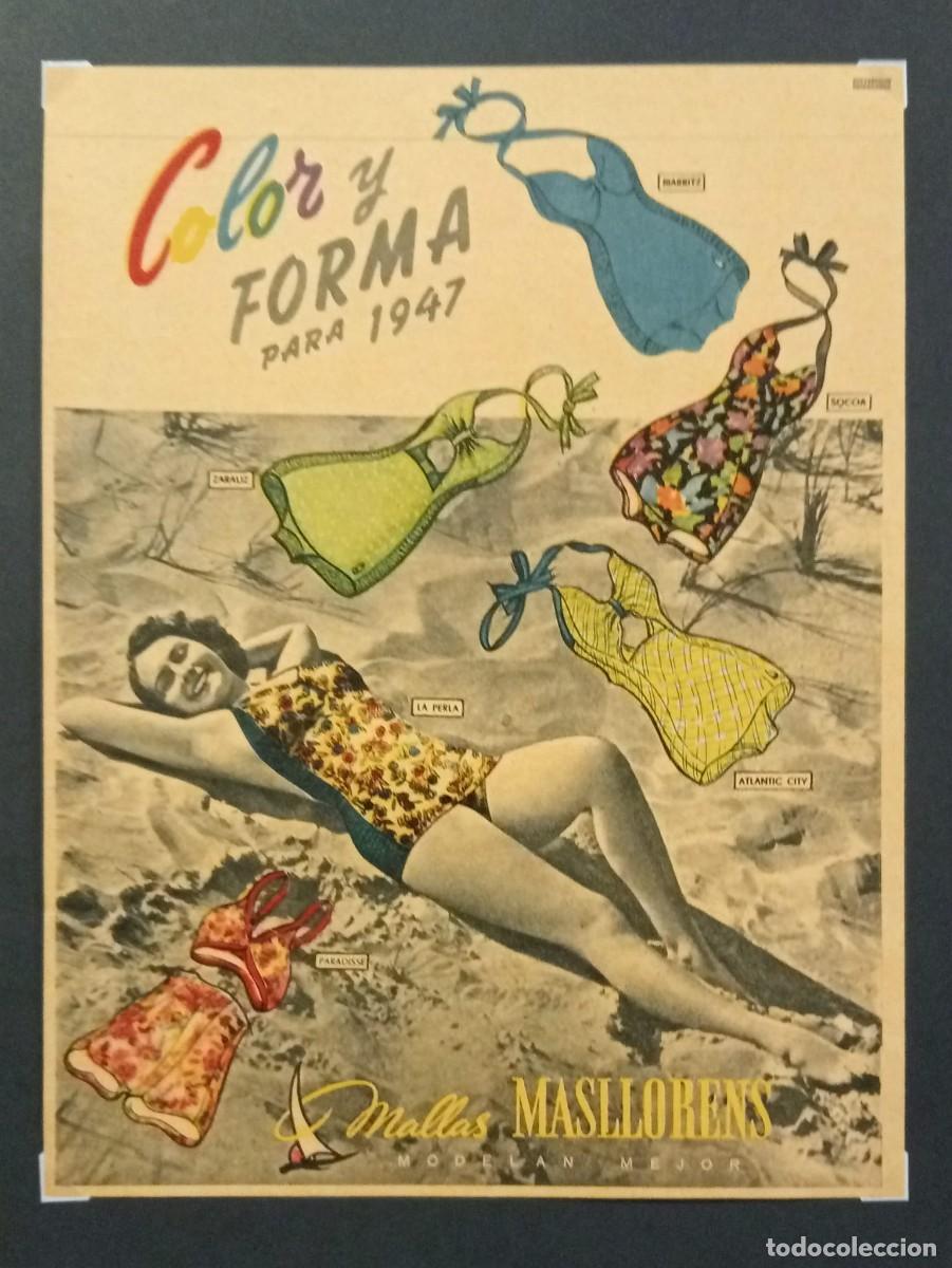 Coleccionismo de carteles: MALLAS MASLLORENS - PUBLICIDAD ORIGINAL 1946 / 27 x 20,5 Cm. - ARGENTINA