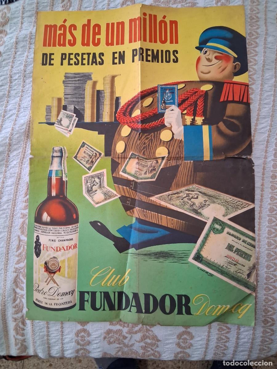 Coleccionismo de carteles: CARTEL Club Fundador Domenecq M&aacute;s de un mill&oacute;n de pesetas en Premios