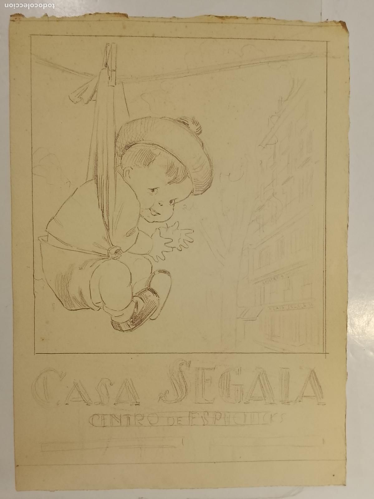 Coleccionismo de carteles: CASA SEGALA CENTRO DE ESPECIFICOS - BARCELONA - DIBUJO ORIGINAL A MANO -VER FOTOS (V-28.104)