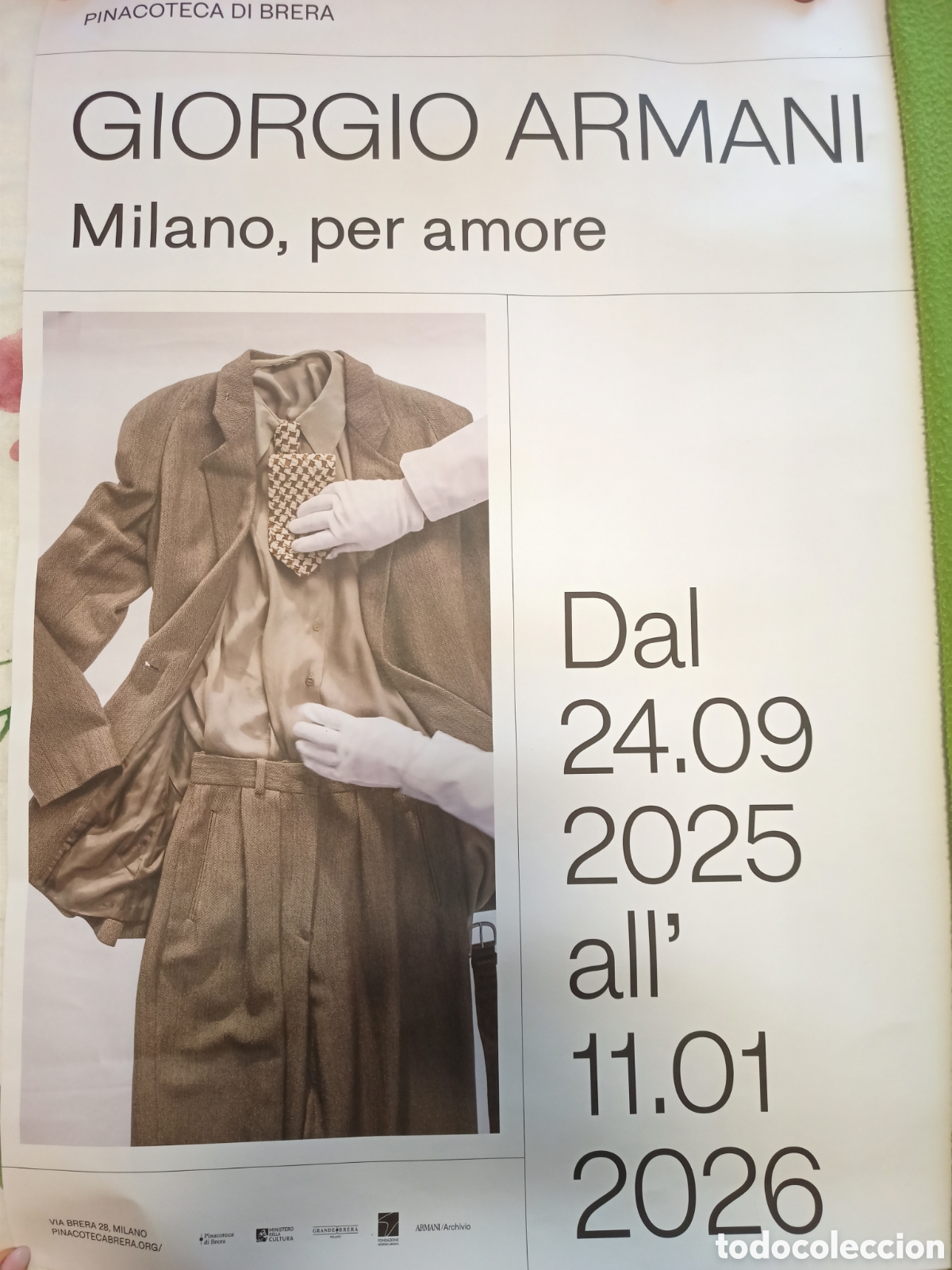 Coleccionismo de carteles: Cartel exposici&oacute;n Armani en Pinacoteca Brera. Milano