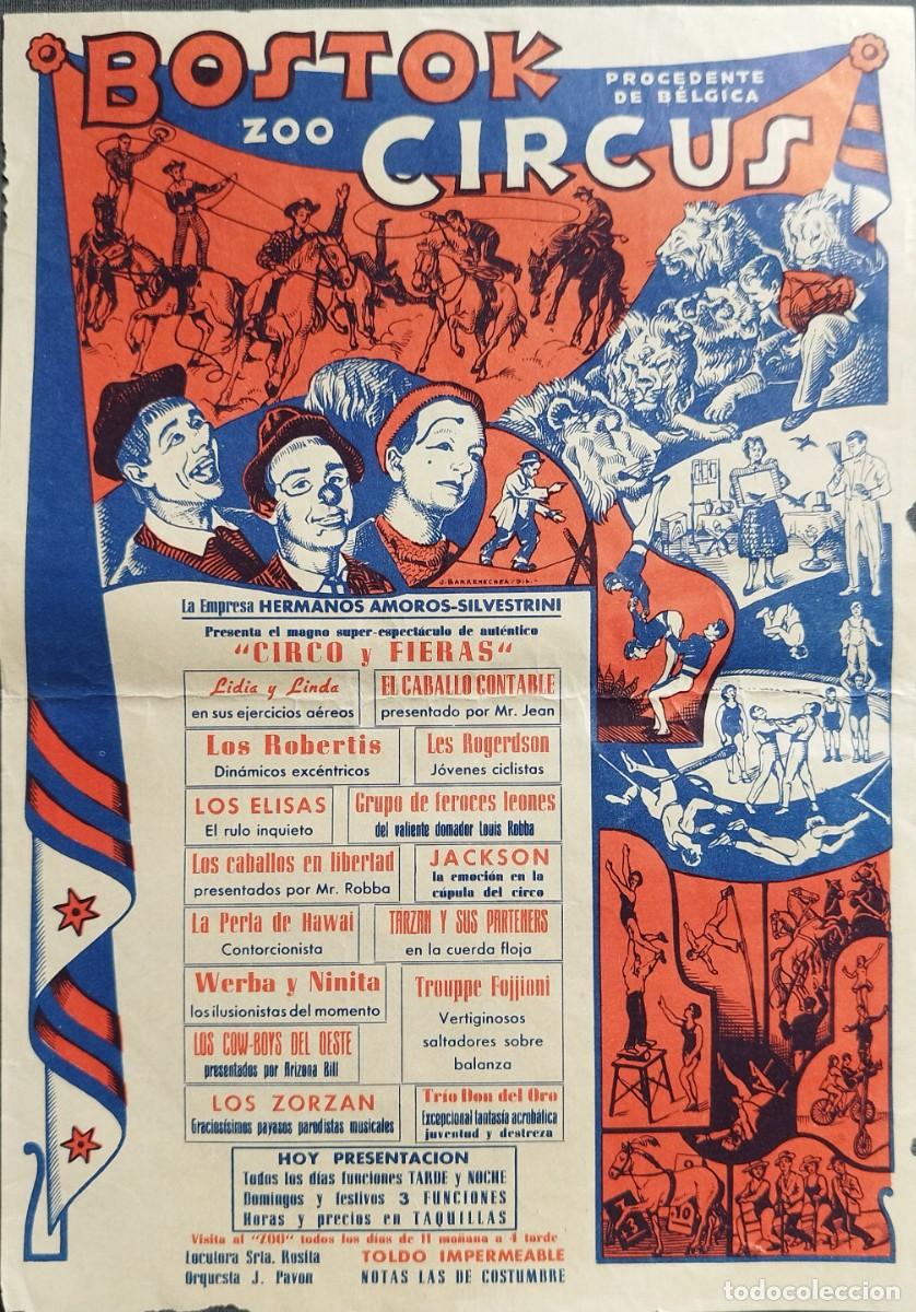 Coleccionismo de carteles: BOSTOK ZOO CIRCUS. B&Eacute;LGICA. CIRCO Y FIERAD. HNOS. AMOROS SILVESTRINI. 22,5 X 15,5 CM PEDIDO MIN 5&euro;