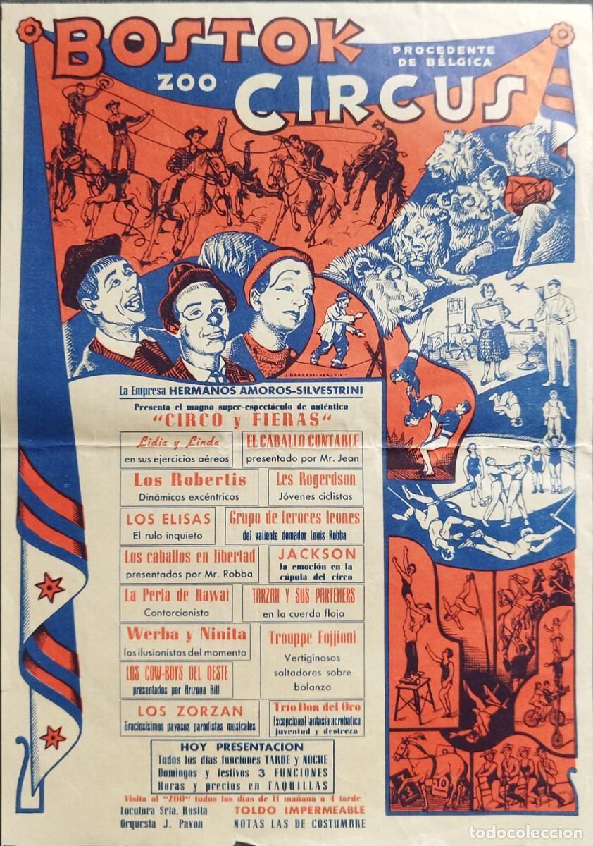 Coleccionismo de carteles: BOSTOK ZOO CIRCUS. B&Eacute;LGICA. CIRCO Y FIERAD. HNOS. AMOROS SILVESTRINI. 22,5 X 15,5 CM PEDIDO MIN 5&euro;
