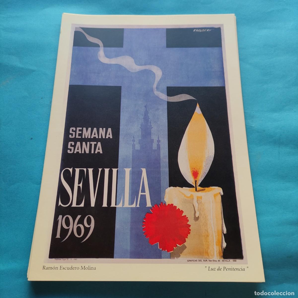 Coleccionismo de carteles: L&Aacute;MINA SEMANA SANTA DE SEVILLA. A&Ntilde;O 1969. REPRODUCCI&Oacute;N CARTELES SIGLO XX. 33X23CM