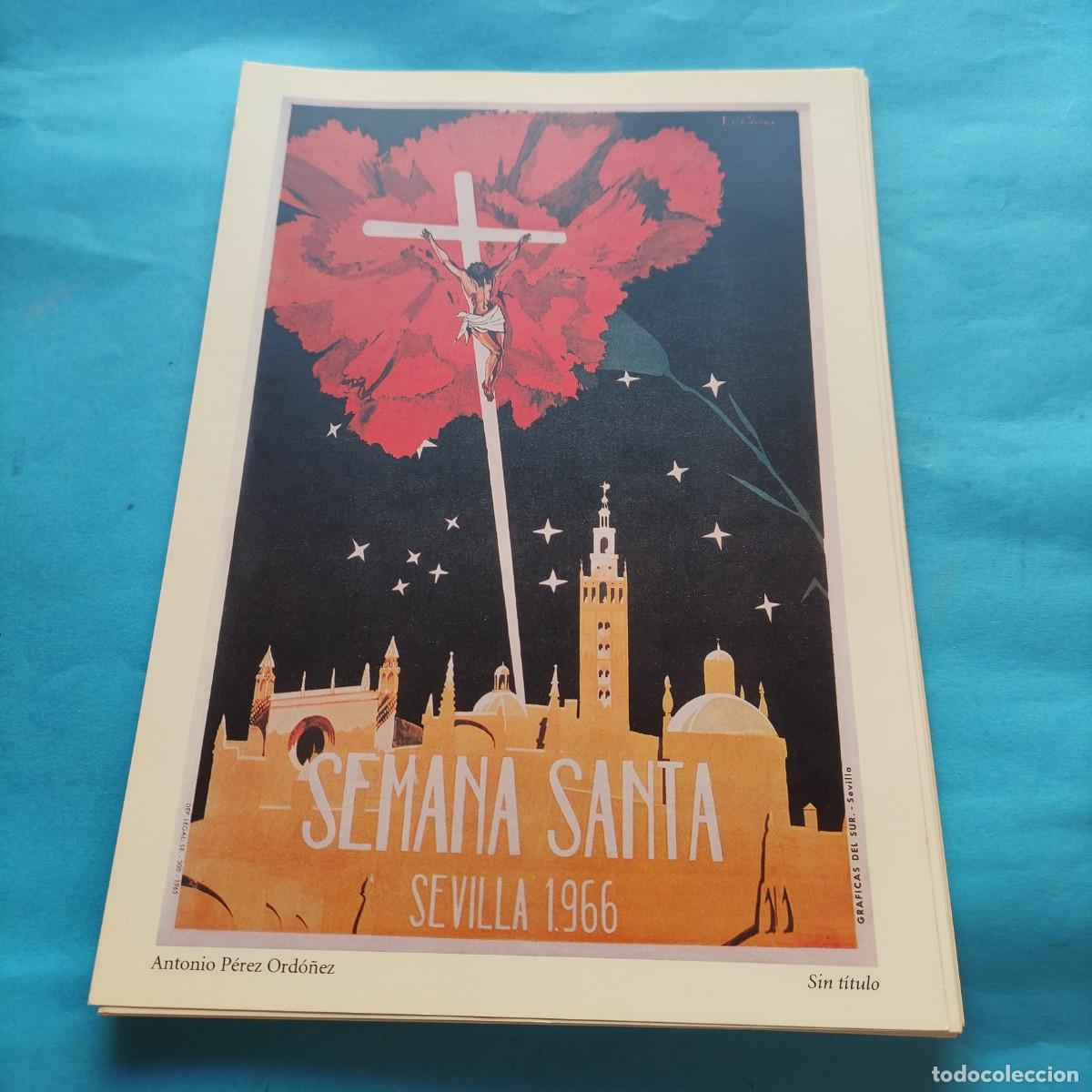 Coleccionismo de carteles: L&Aacute;MINA SEMANA SANTA DE SEVILLA. A&Ntilde;O 1966. REPRODUCCI&Oacute;N CARTELES SIGLO XX. 33X23CM