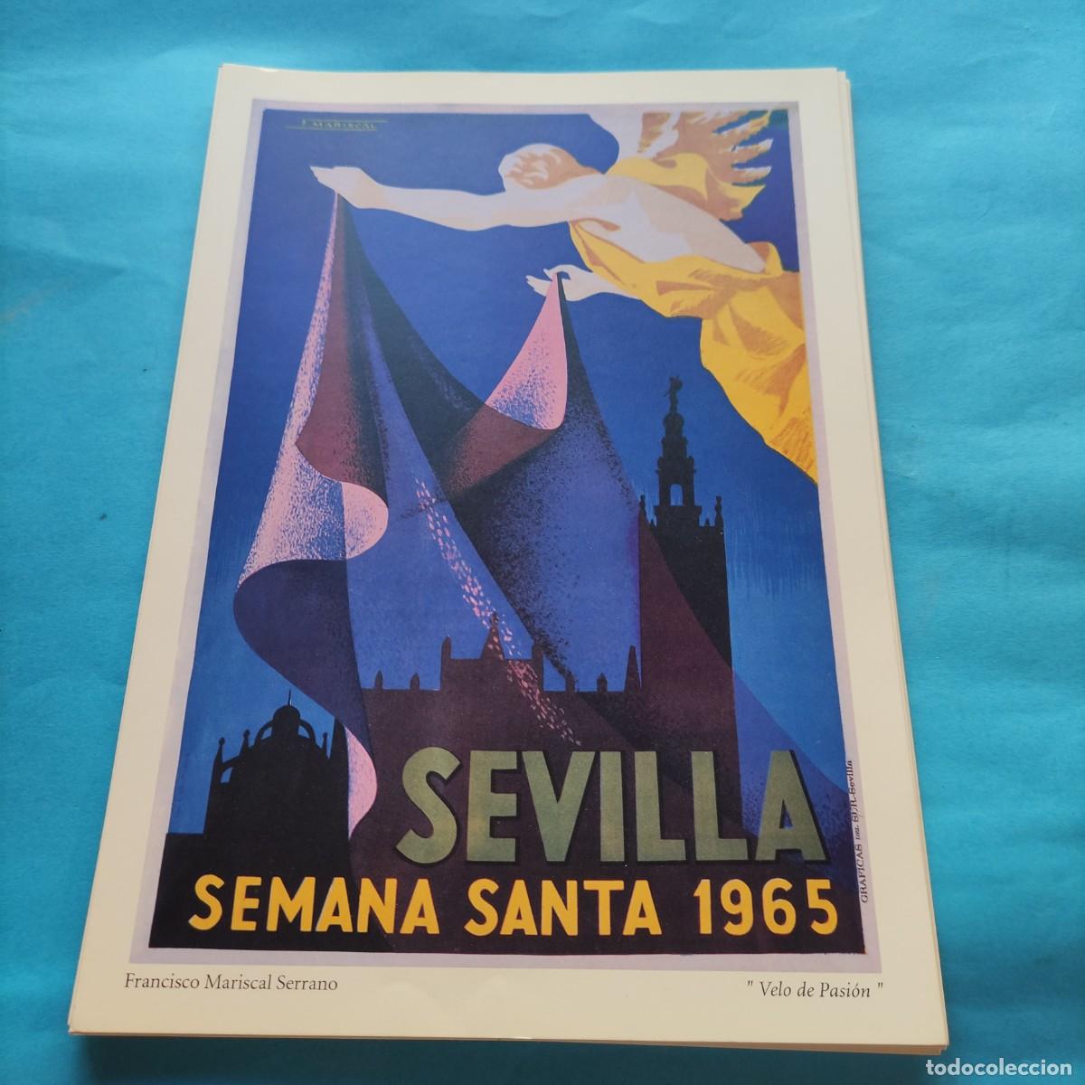 Coleccionismo de carteles: L&Aacute;MINA SEMANA SANTA DE SEVILLA. A&Ntilde;O 1965. REPRODUCCI&Oacute;N CARTELES SIGLO XX. 33X23CM
